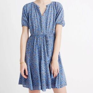 Madewell Tassel-Tie Mini Dress in Calico Floral